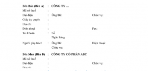 HỢP ĐỒNG MUA BÁN HÀNG HOÁ